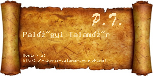 Palágyi Talamér névjegykártya